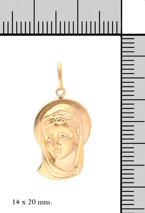 Medalla 1ª Comunión oro amarillo 18 ktes Virgen Maria. 002_8992CG