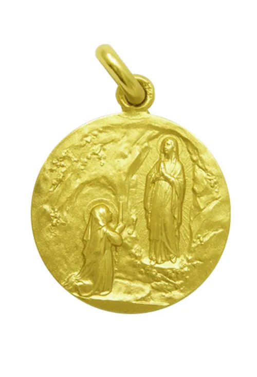 MEDALLA DE ORO DE NUESTRA SEñORA DE LOURDES 20 MM 268_M117520