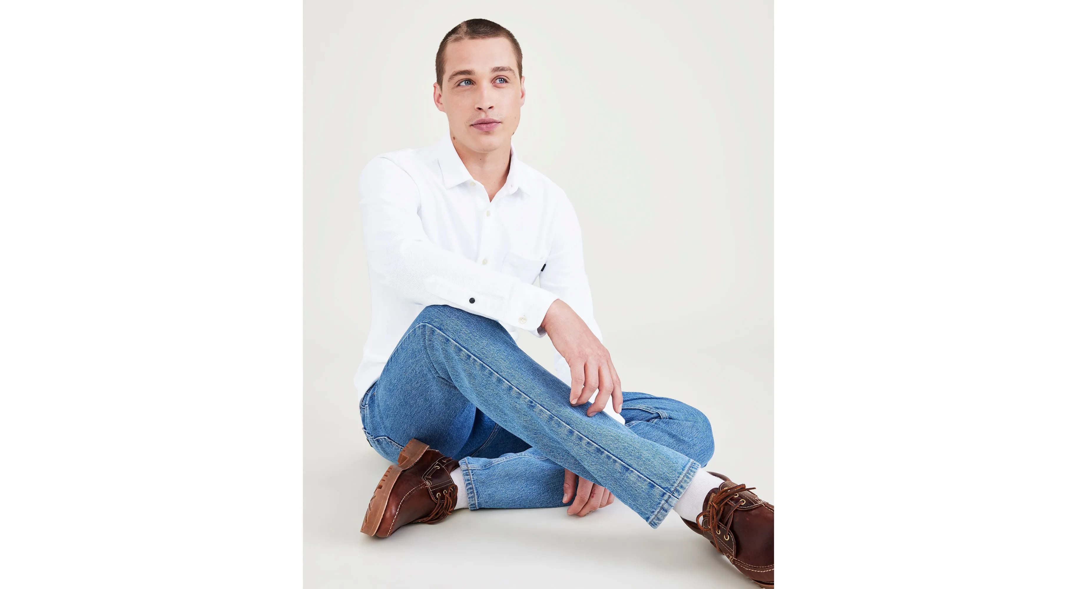 MEN'S SLIM FIT KNIT BUTTONUP SHIRT