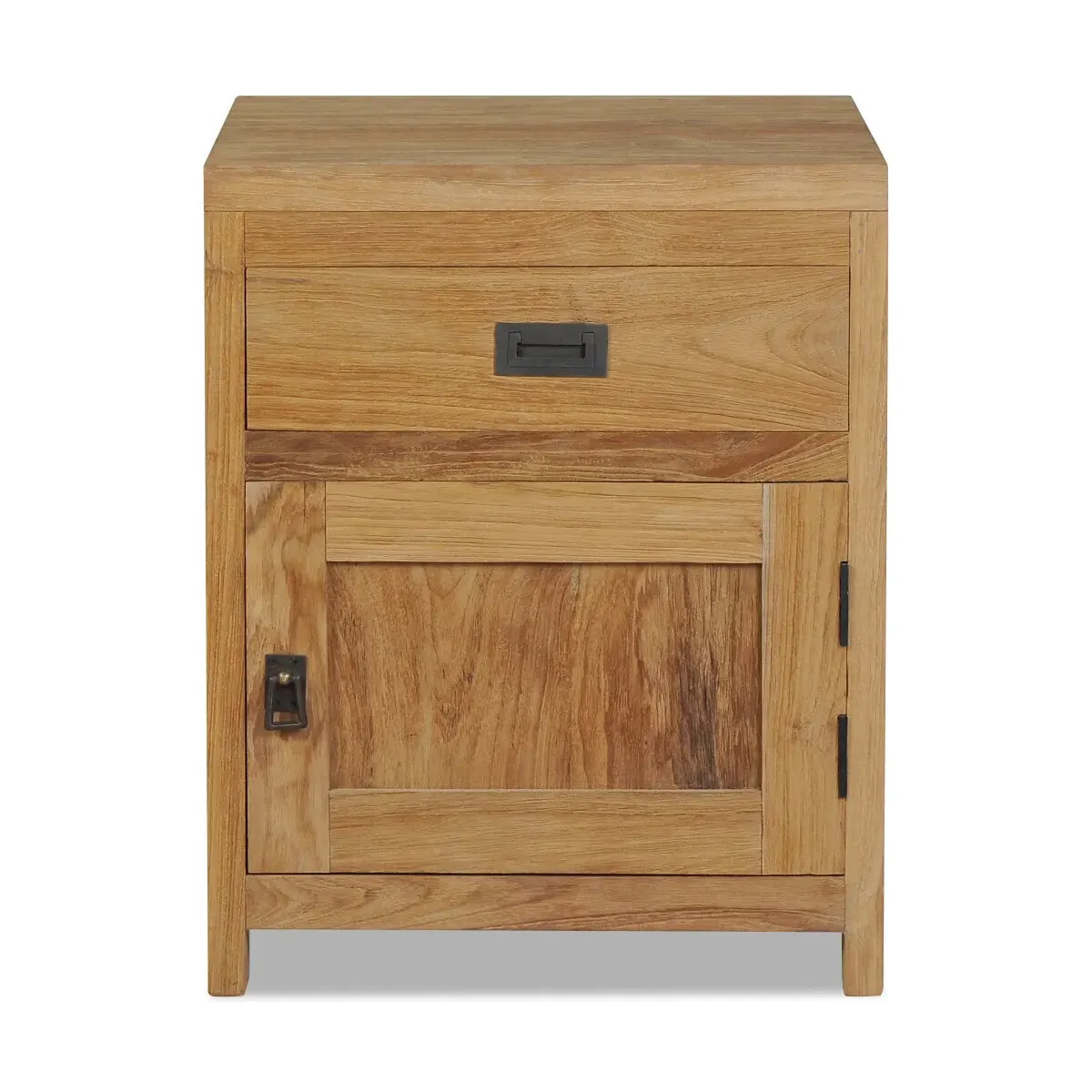 Mesita de noche de madera de teca maciza 40x30x50 cm