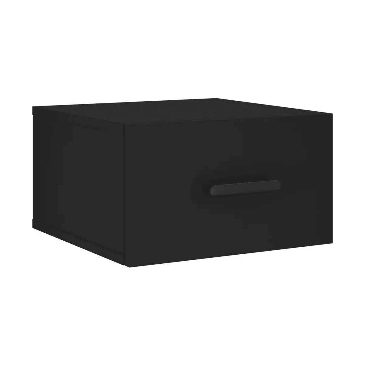 Mesita de noche de pared negro 35x35x20 cm
