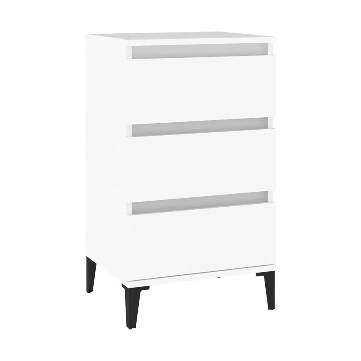 Mesita de noche madera contrachapada blanca 40x35x70 cm