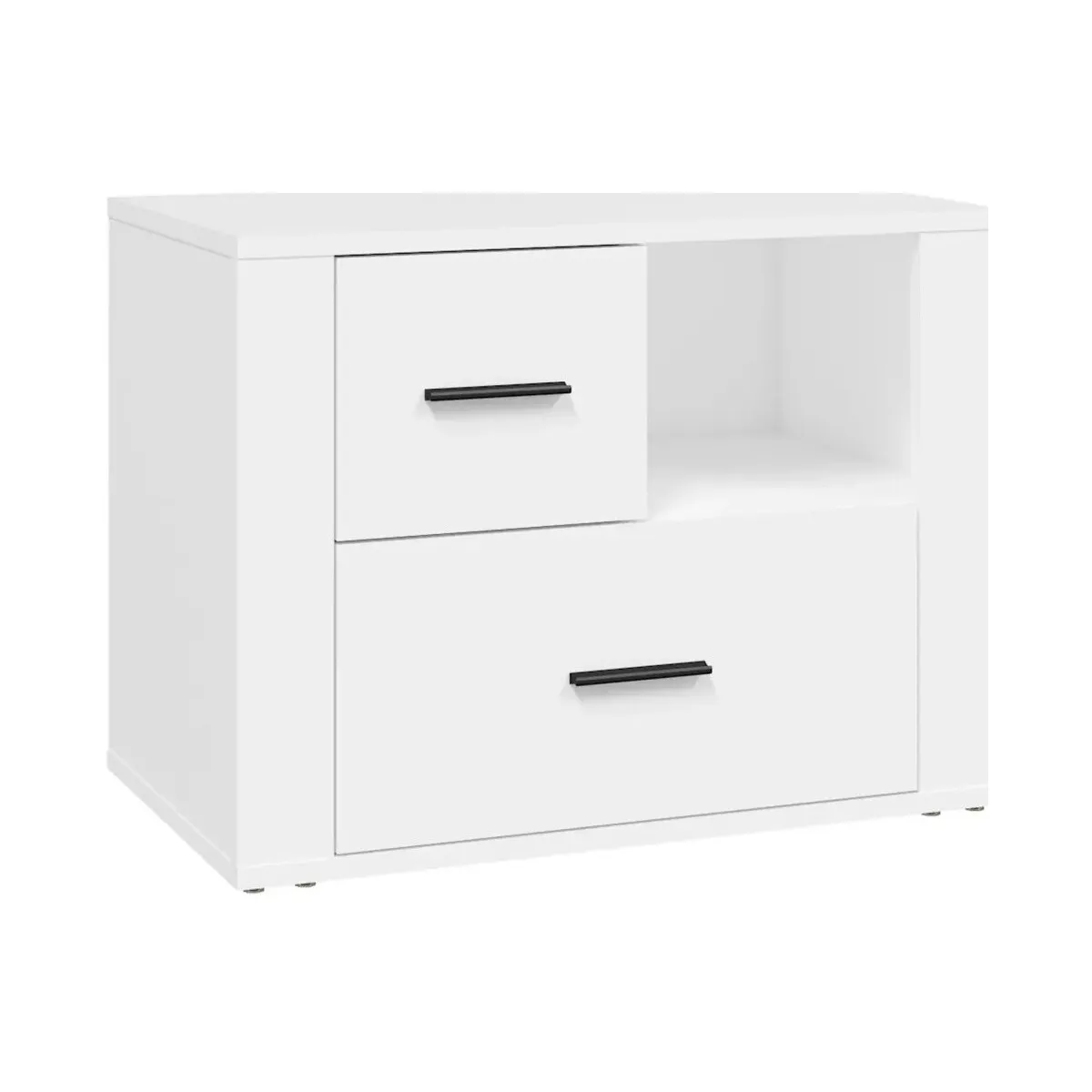 Mesita de noche madera contrachapada blanco 60x36x45 cm