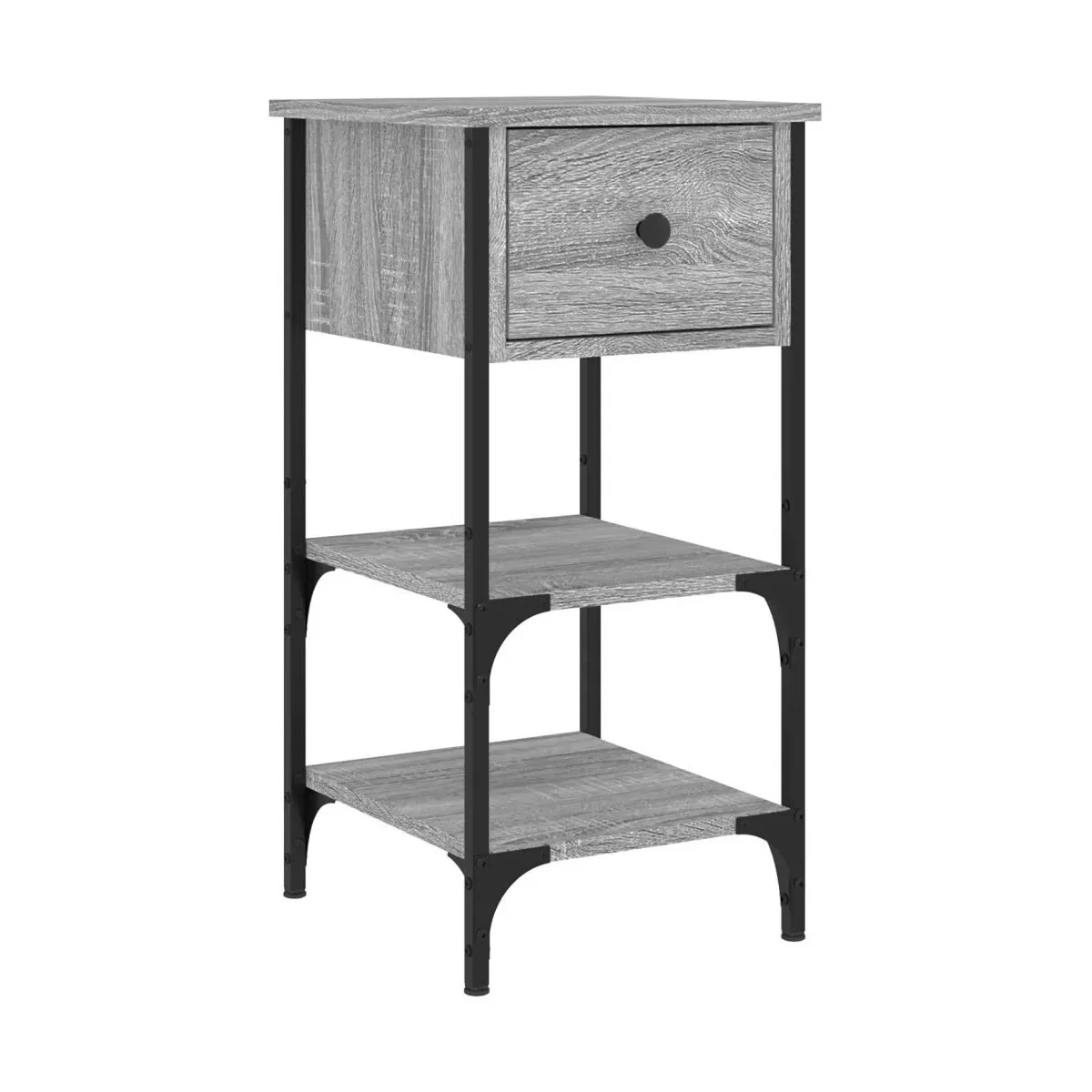 Mesita de noche madera de ingeniería gris Sonoma 34x36x70 cm