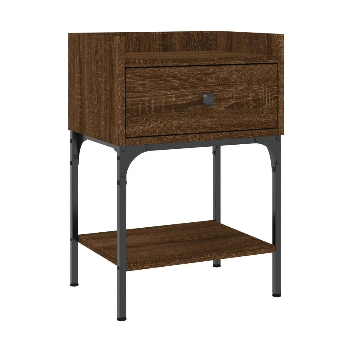 Mesita de noche madera de ingeniería marrón roble 40,5x31x60