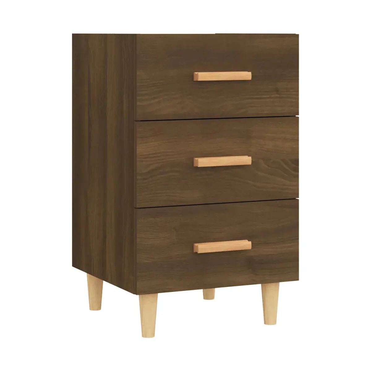 Mesita de noche madera de ingeniería marrón roble 40x40x66 cm