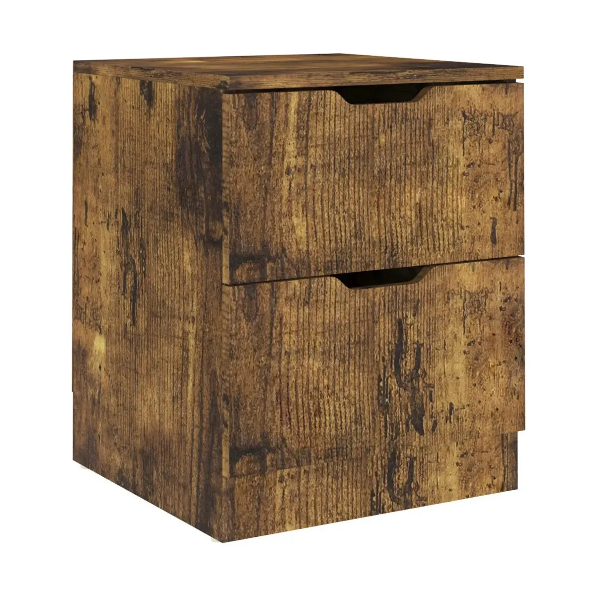Mesita de noche madera de ingeniería roble ahumado 40x40x50 cm