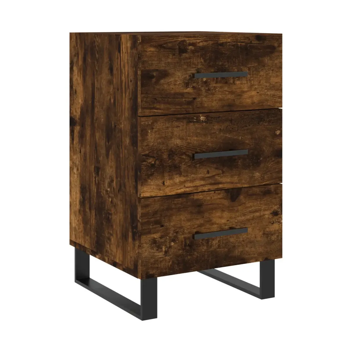 Mesita de noche madera de ingeniería roble ahumado 40x40x66 cm