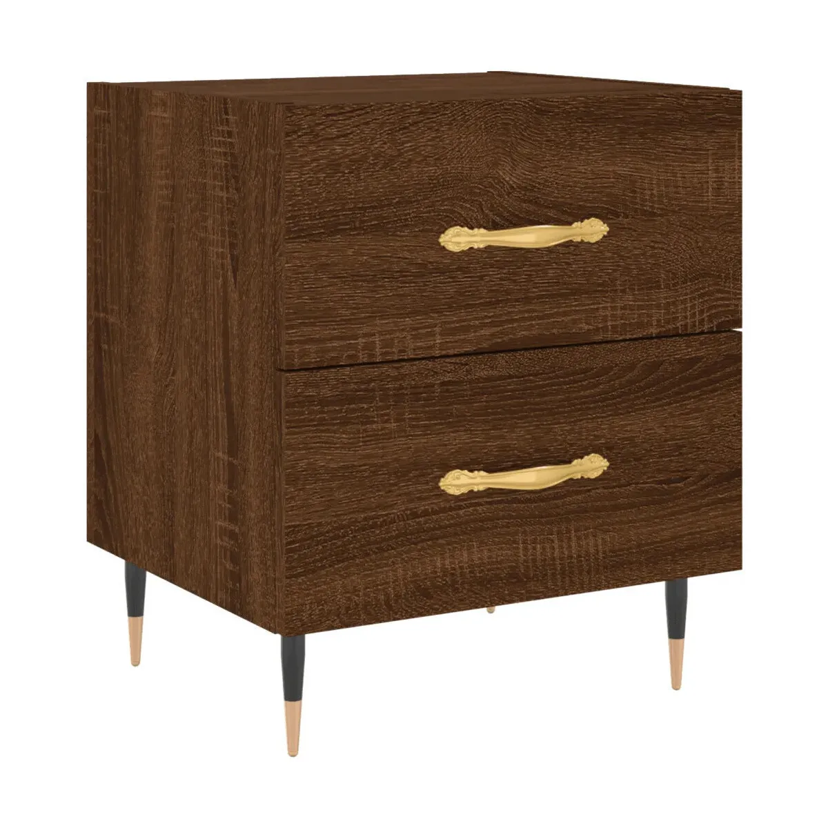Mesita de noche madera de ingeniería roble marrón 40x35x47,5