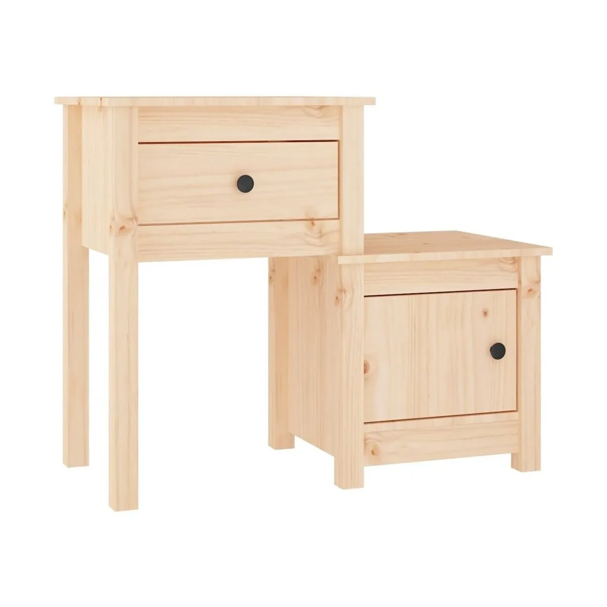 Mesita de noche madera maciza de pino 79,5x38x65,5 cm