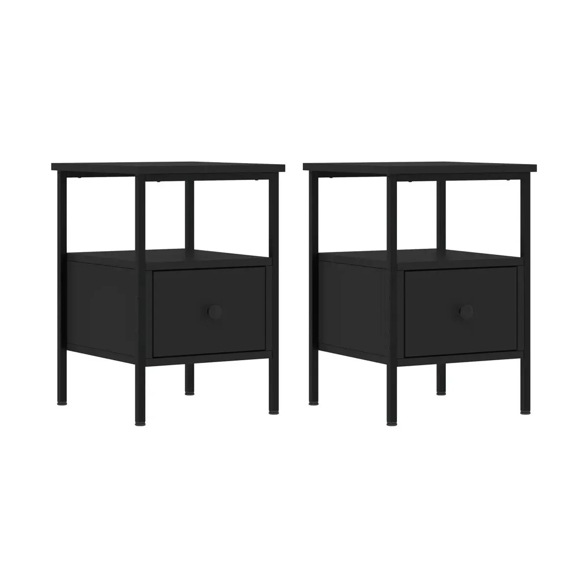 Mesitas de noche 2 uds madera de ingeniería negro 34x36x50 cm