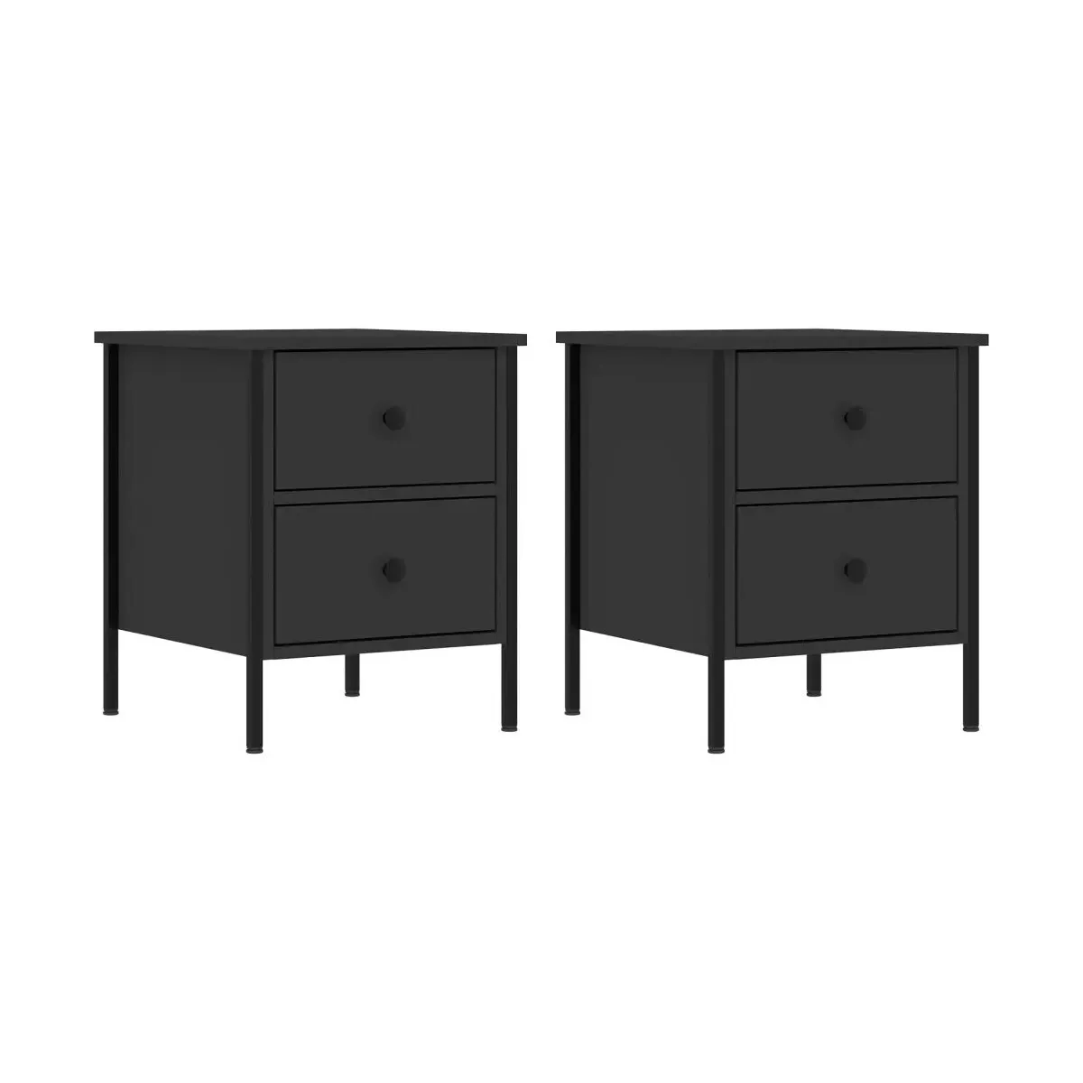 Mesitas de noche 2 uds madera de ingeniería negro 40x42x50 cm