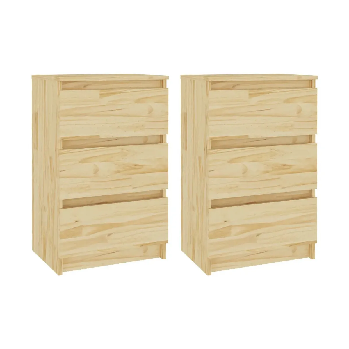 Mesitas de noche 2 uds madera maciza de pino 40x29,5x64 cm