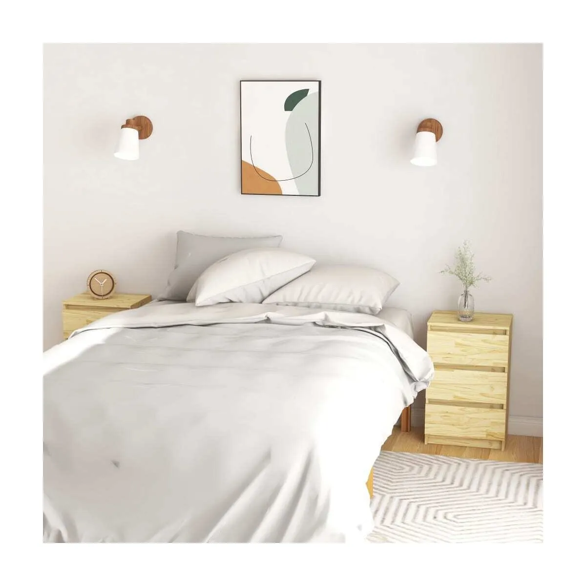 Mesitas de noche 2 uds madera maciza de pino 40x29,5x64 cm