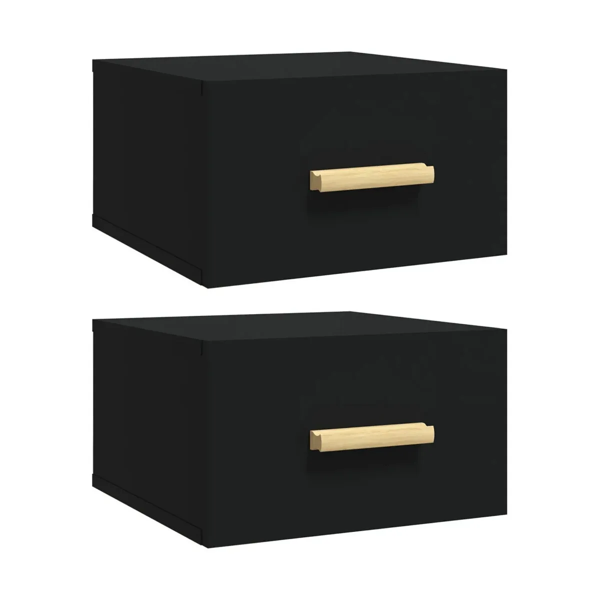 Mesitas de noche de pared 2 uds negro 35x35x20 cm