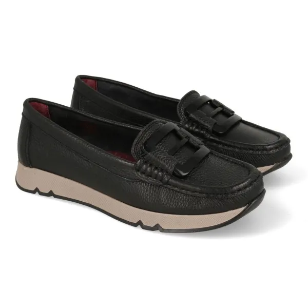 MOCASINES MUJER CUÑA NEGRO MOD. KUWAIT NE