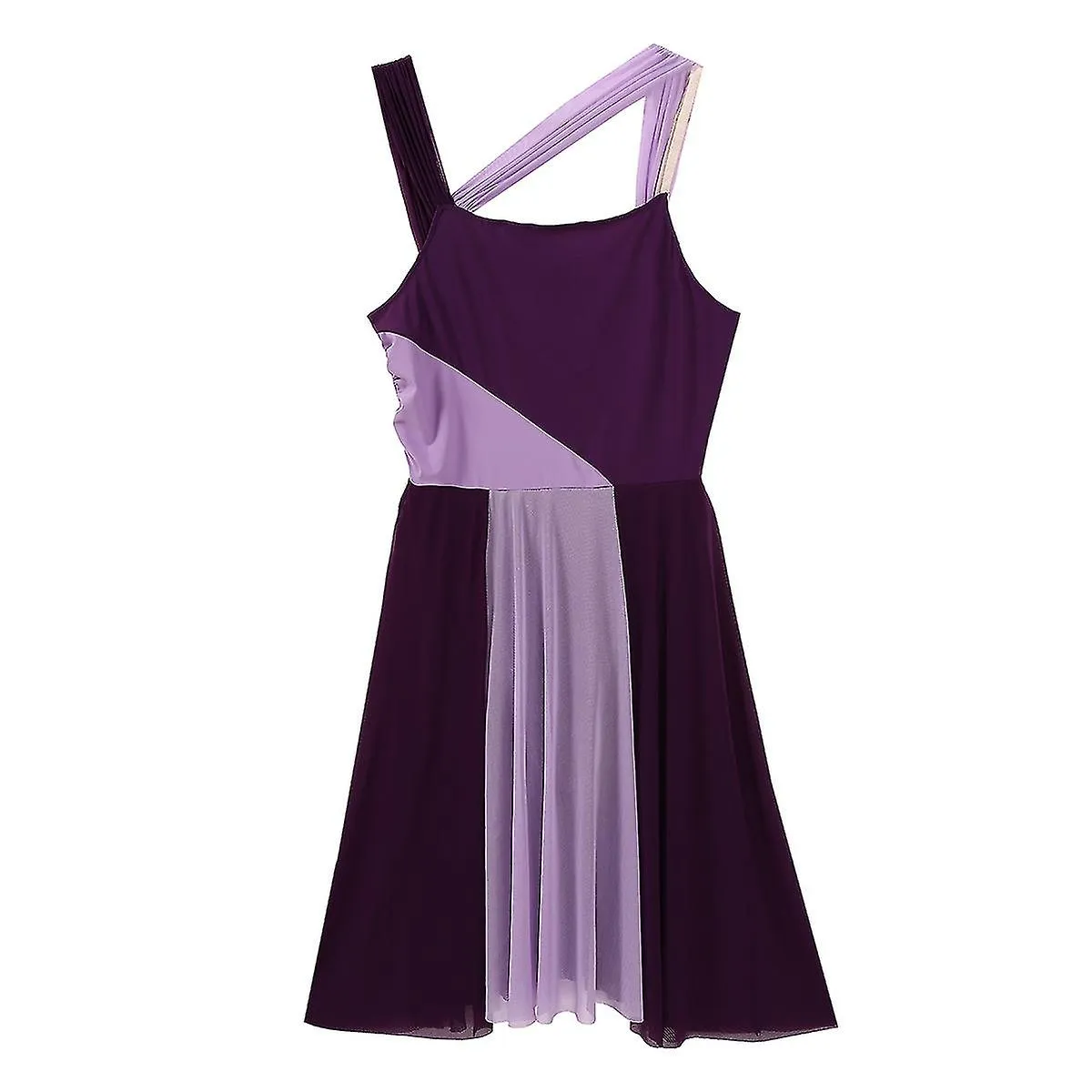 Mujeres sin mangas Color Block Gimnasia Leotardo Moderno Danza lírica contemporánea Vestido Ballet Dancewear