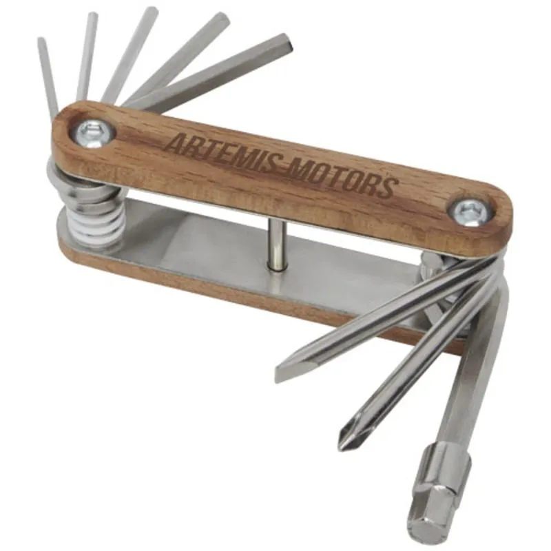 Multiherramienta para bicicletas de 8 funciones con mango de madera 'Fixie'