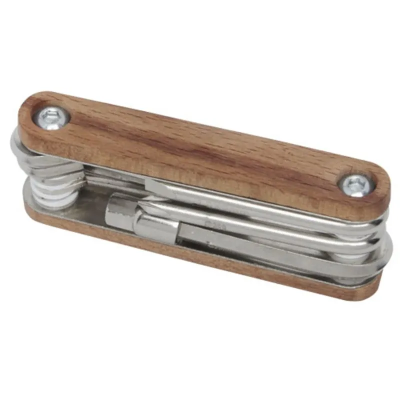 Multiherramienta para bicicletas de 8 funciones con mango de madera 'Fixie'