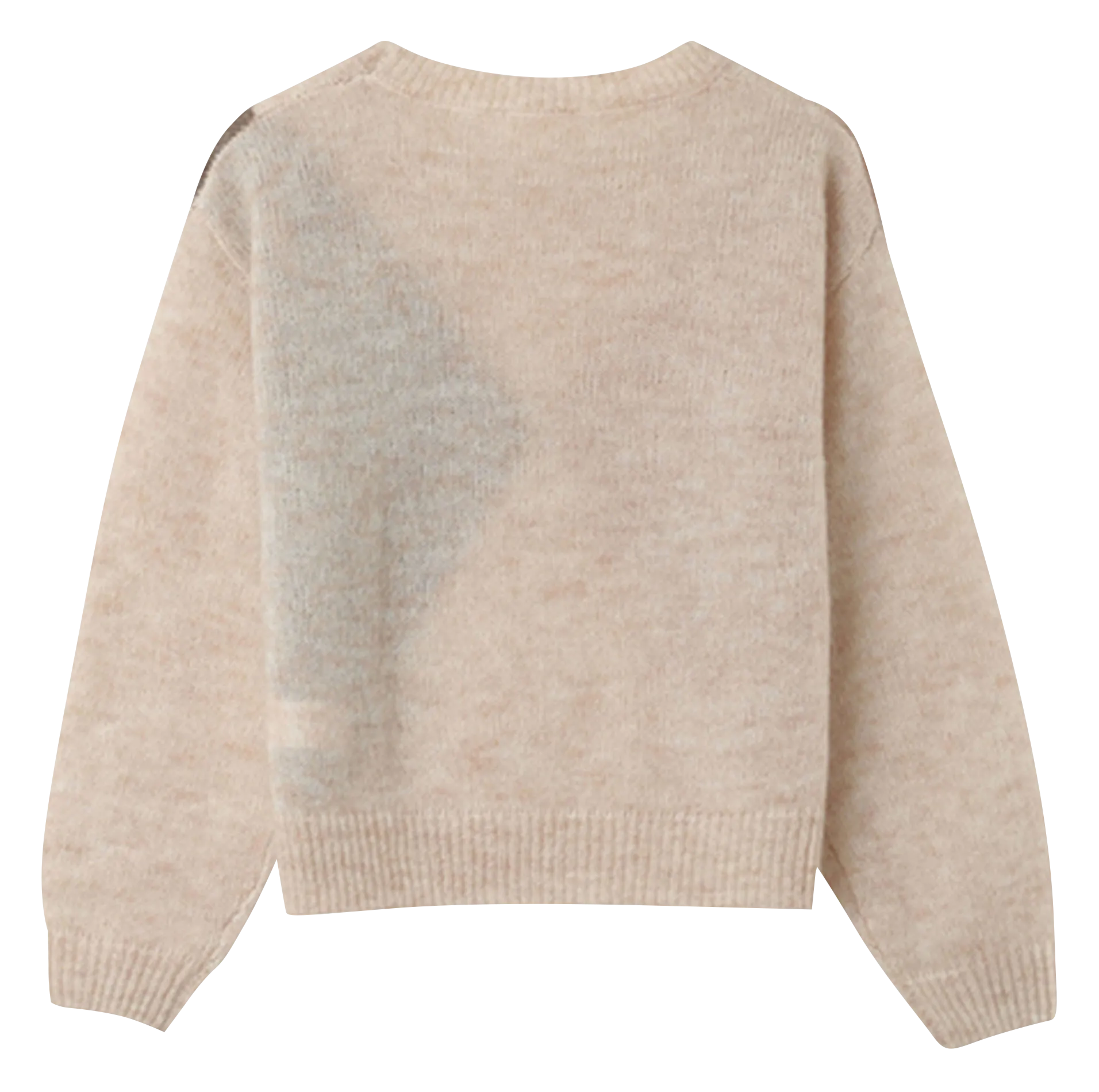 NANSE  JERSEY RECTO DE JACQUARD ESTAMPADO CON CUELLO REDONDO EN BEIGE
