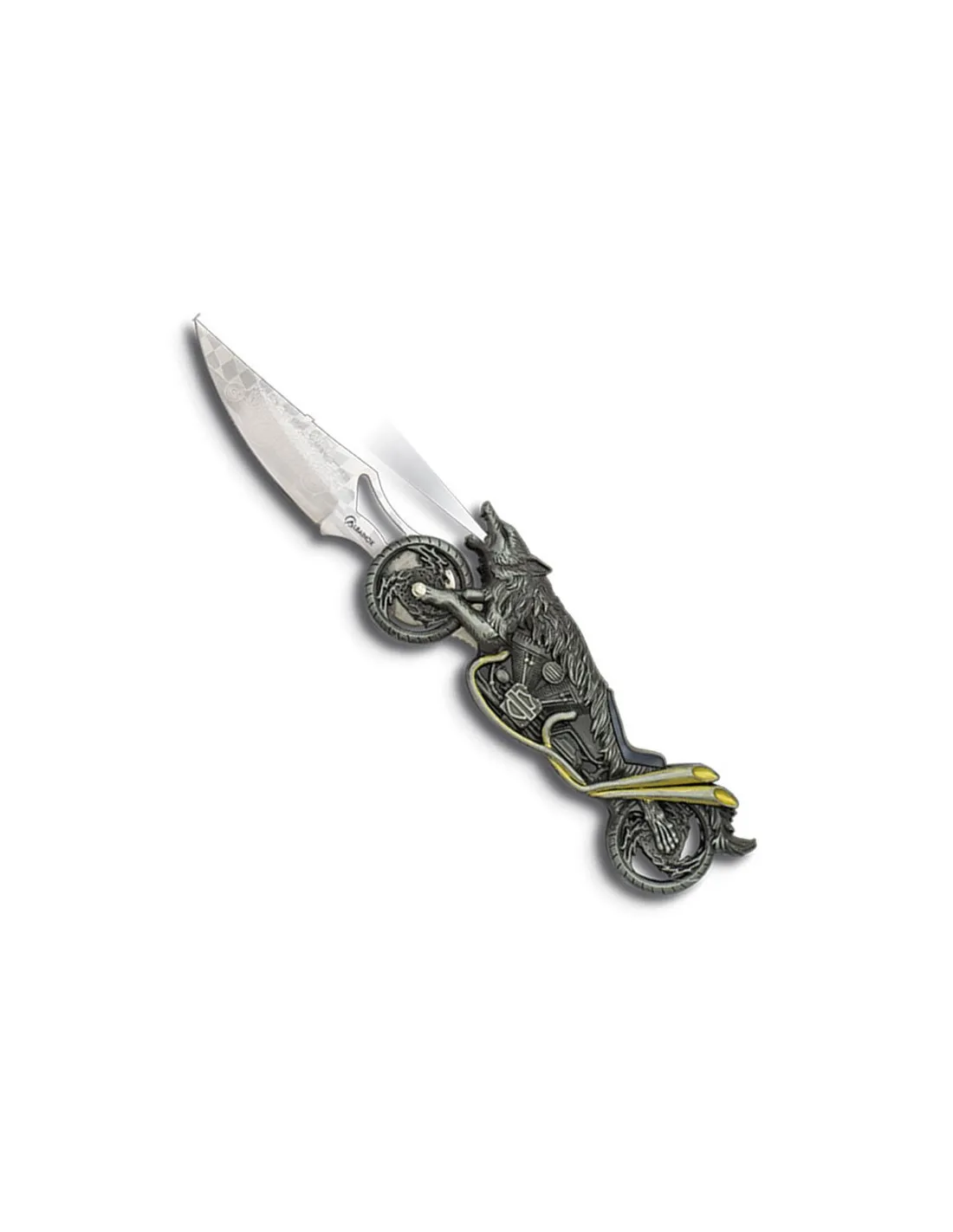 Navaja modelo moto lobo con linterna (21,7 cm.)