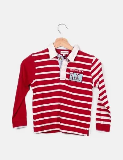 Neck & Neck Polo rosa estampado rayas