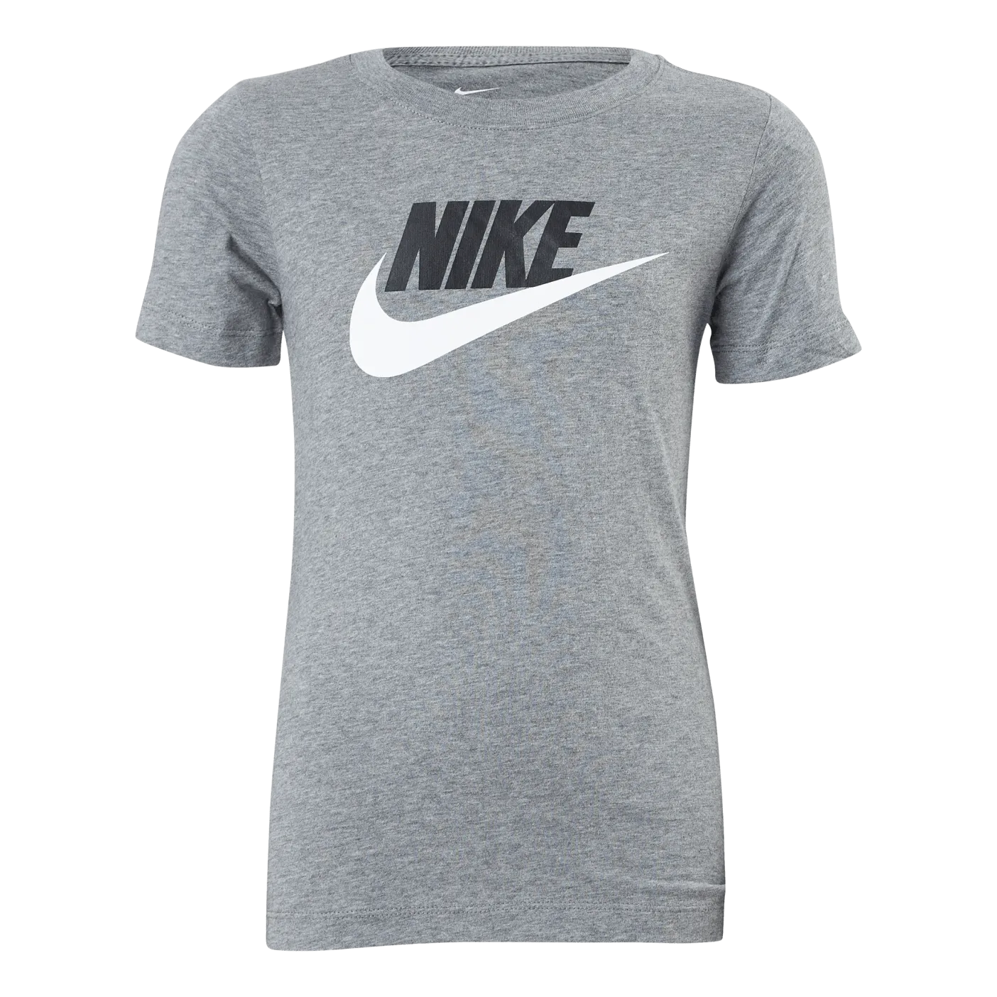 NIKE SPORTSWEAR BIG KIDS' COTTON TSHIRT CARBON HEATHER/WHITE