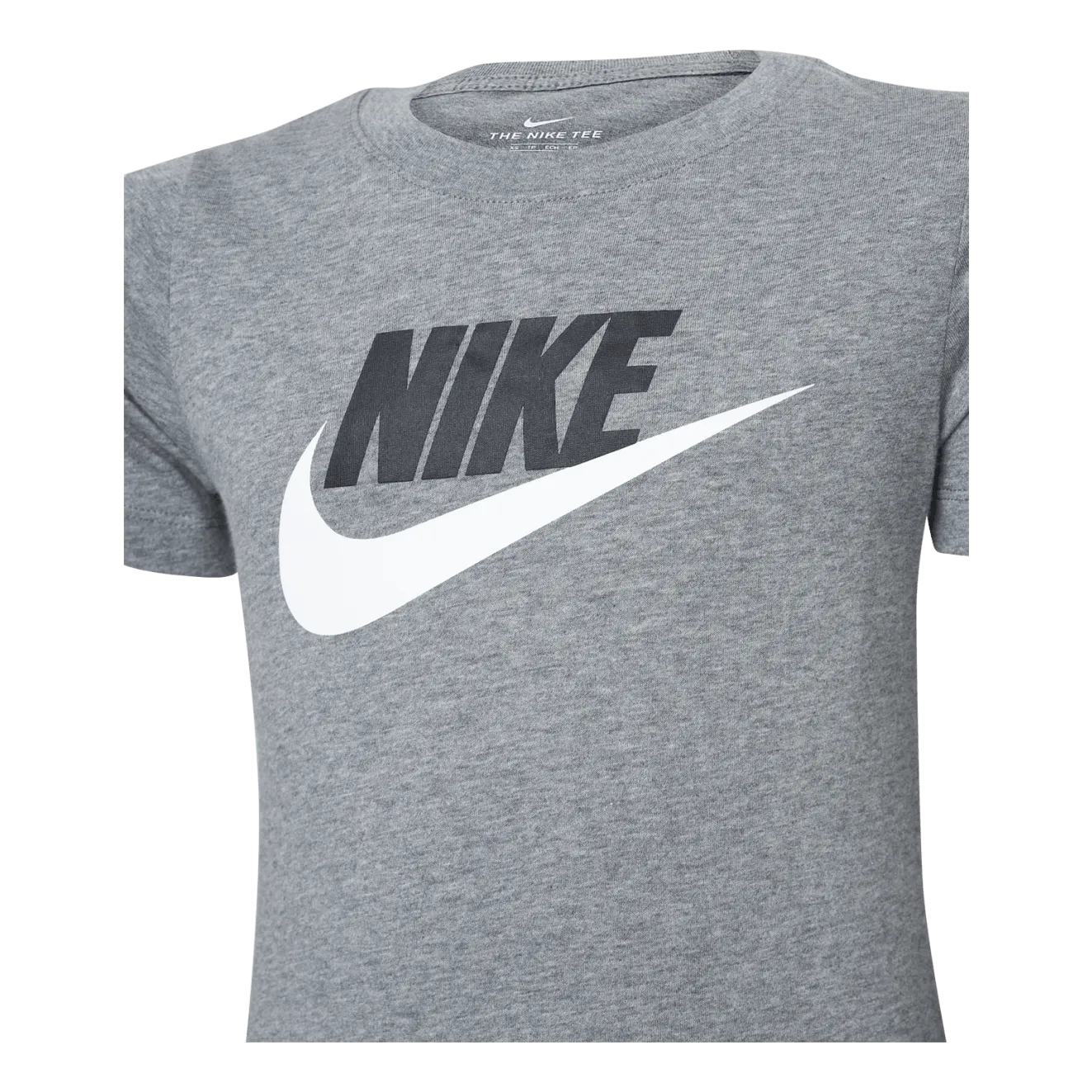 NIKE SPORTSWEAR BIG KIDS' COTTON TSHIRT CARBON HEATHER/WHITE