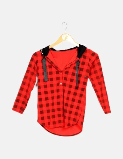NoName Sobrecamisa roja estampado cuadros