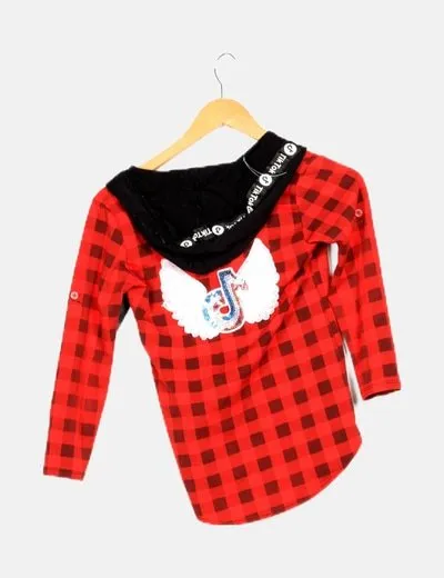 NoName Sobrecamisa roja estampado cuadros