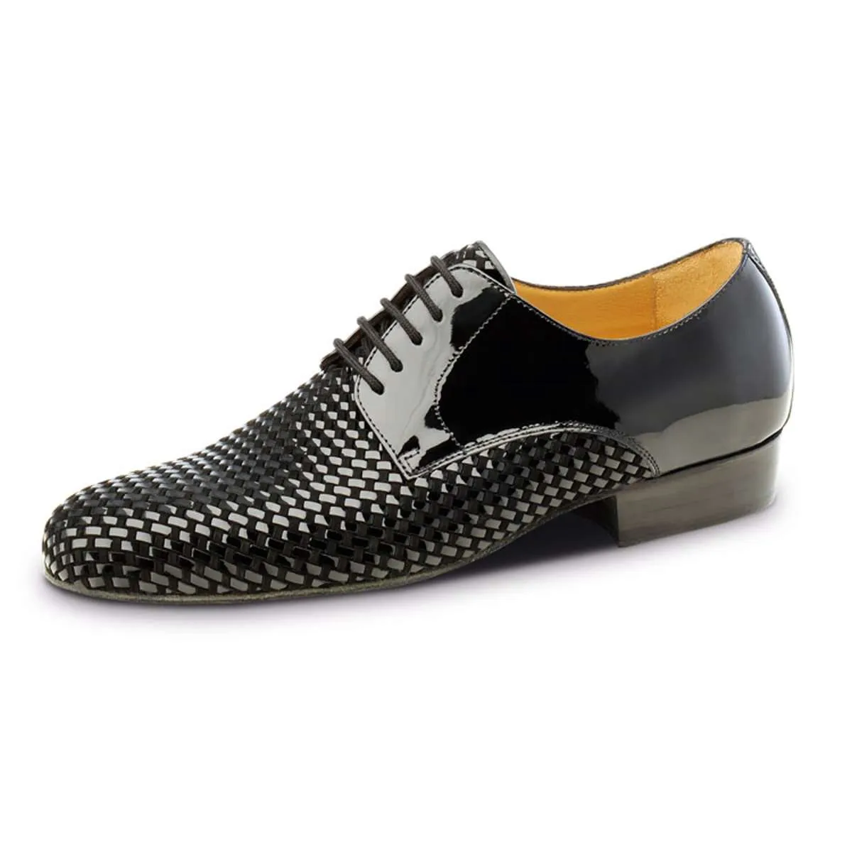 NUEVA EPOCA HOMBRES ZAPATOS DE BAILE RIO NEGRO  ANTE / CHAROL  TALLA: UK 10