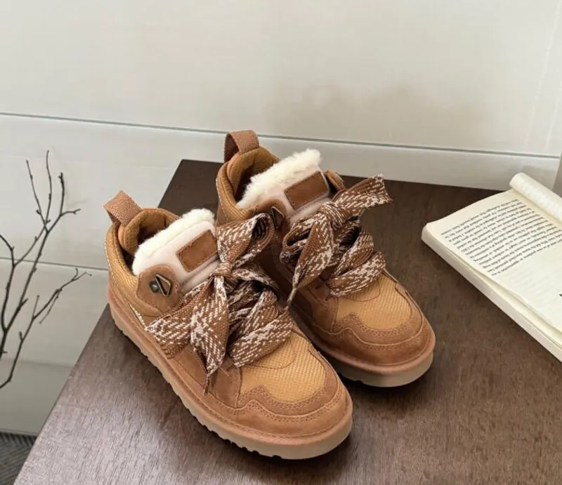 Nuevas botas de baja nevada zapatos de piel de oveja de piel de oveja Mel casual botas de lana para mujeres zapatos deportivos a