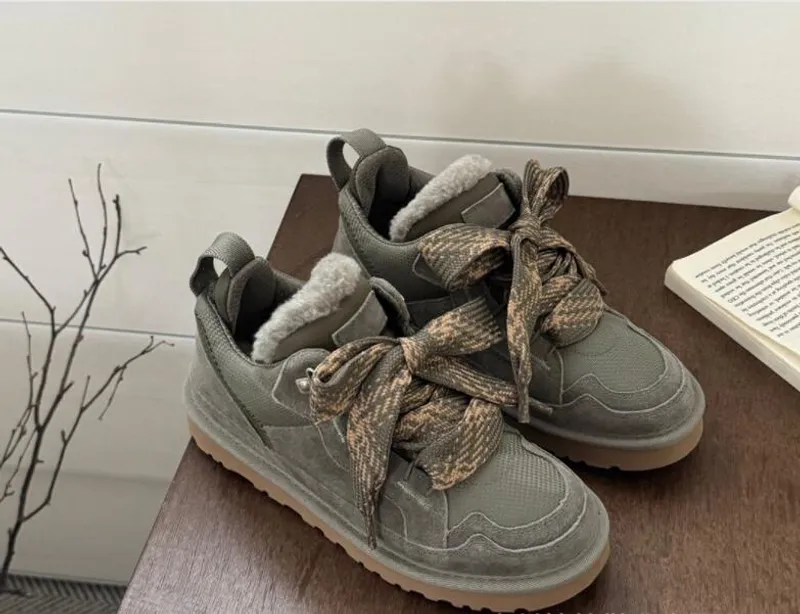 Nuevas botas de baja nevada zapatos de piel de oveja de piel de oveja Mel casual botas de lana para mujeres zapatos deportivos a