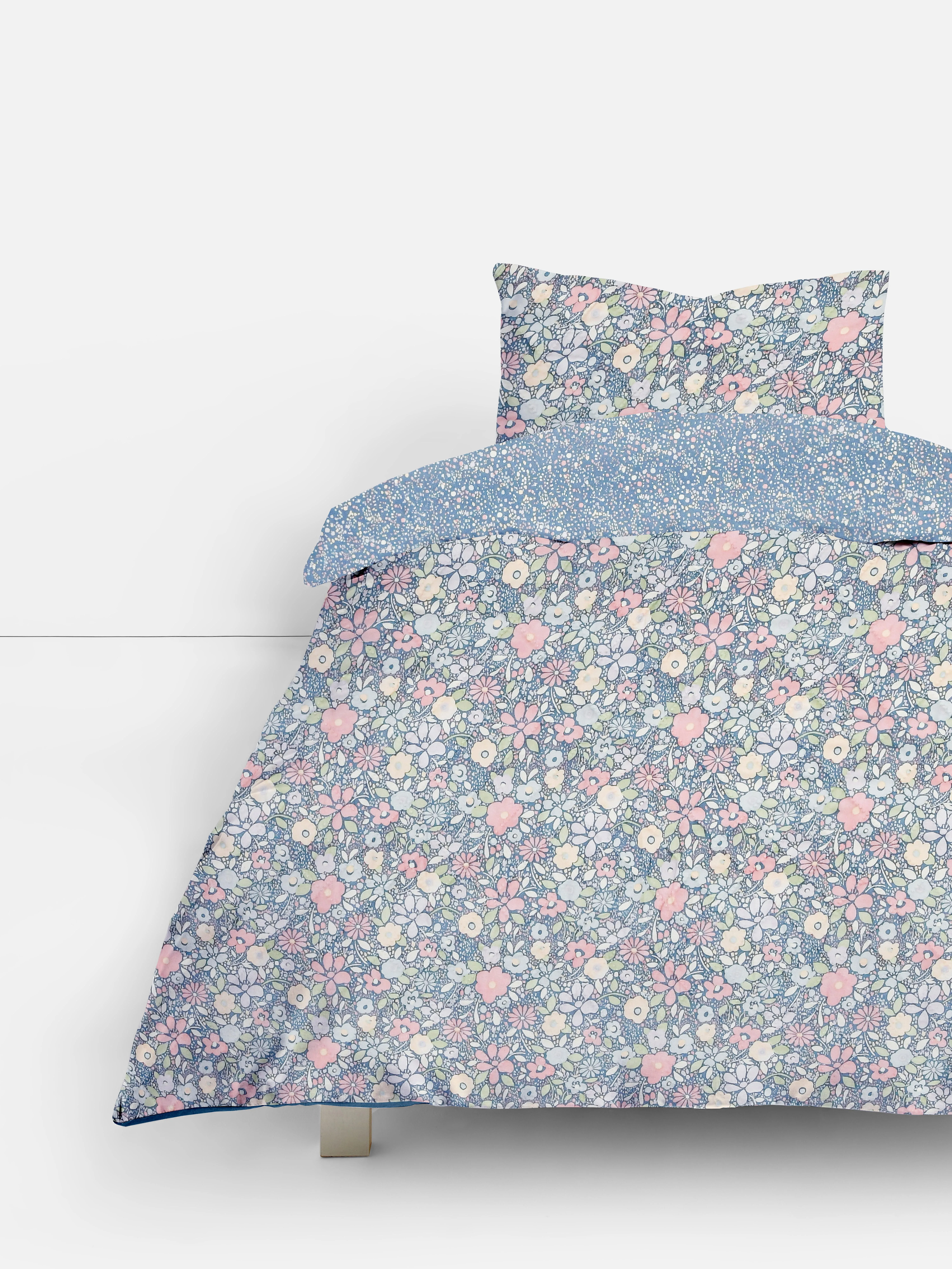 Nórdico reversible floral para cama individual