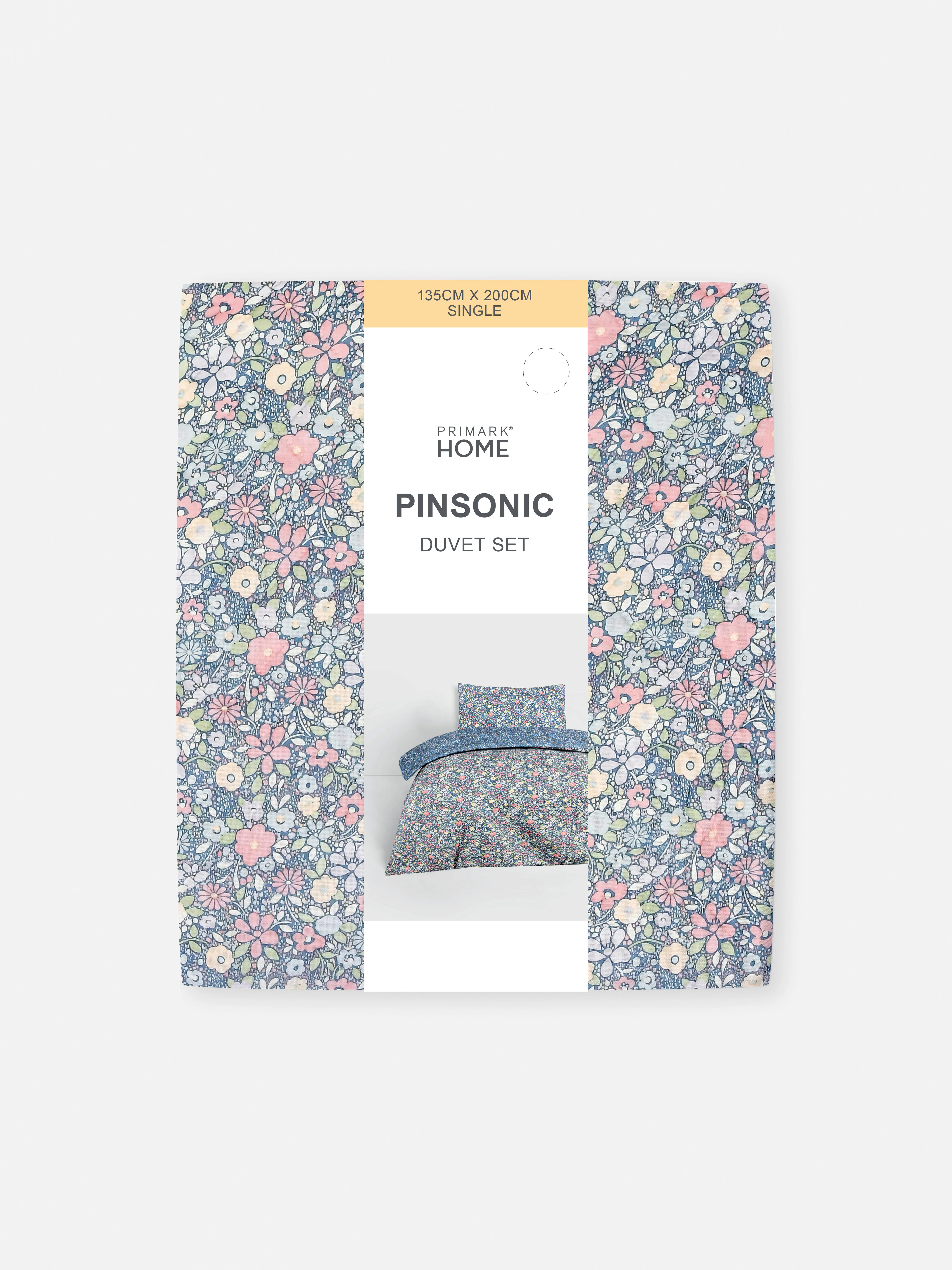 Nórdico reversible floral para cama individual