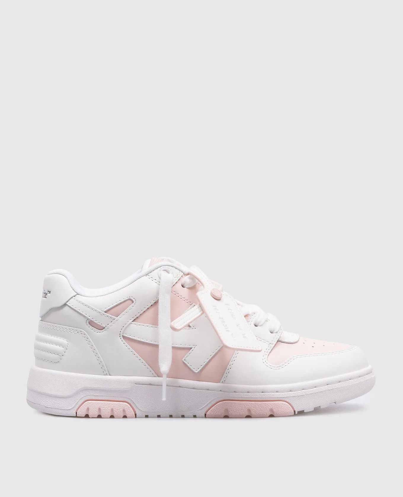 OFFWHITE OUT OF OFFICE LOGO SNEAKERS IN PINK LEATHER