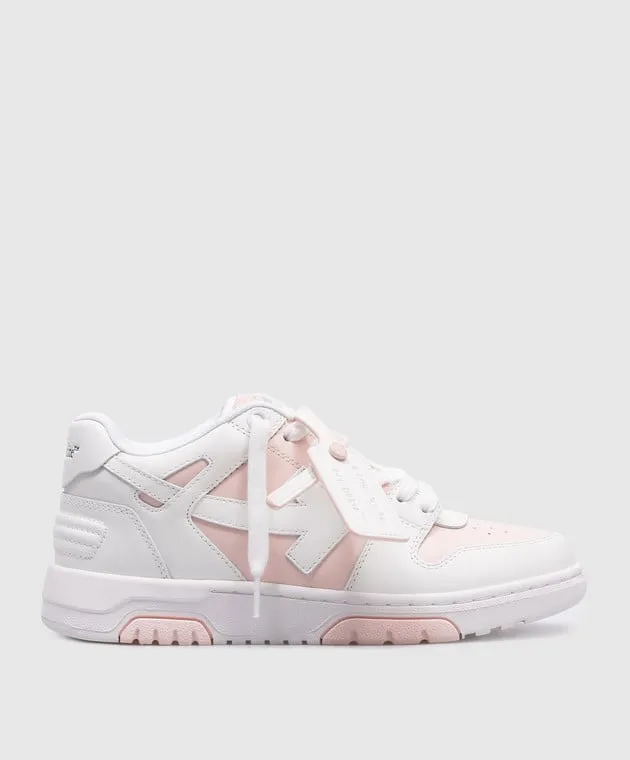 OFFWHITE OUT OF OFFICE LOGO SNEAKERS IN PINK LEATHER