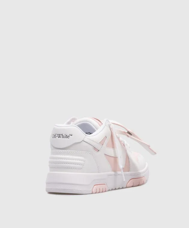 OFFWHITE OUT OF OFFICE LOGO SNEAKERS IN PINK LEATHER