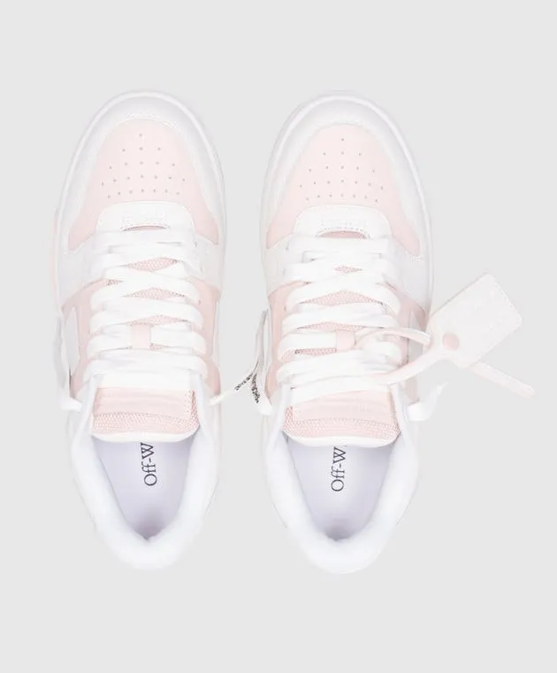 OFFWHITE OUT OF OFFICE LOGO SNEAKERS IN PINK LEATHER