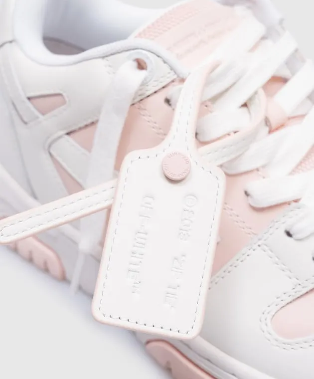 OFFWHITE OUT OF OFFICE LOGO SNEAKERS IN PINK LEATHER