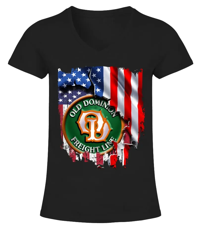 Old Dominion American Flag Camiseta cuello pico Mujer