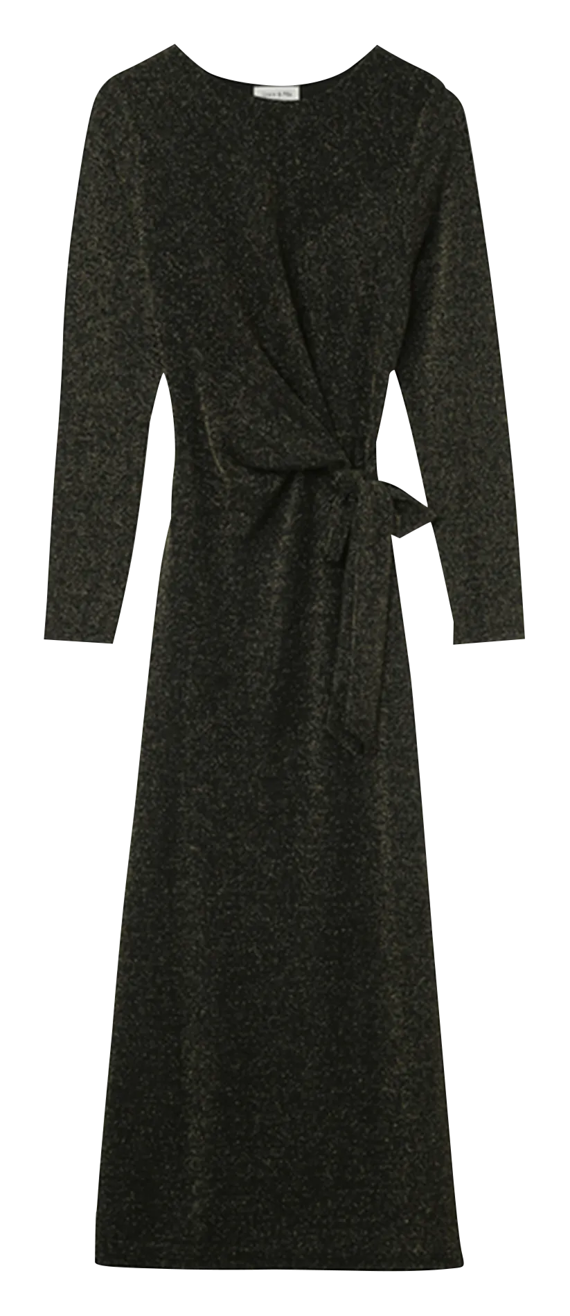 OLYMPIADE  VESTIDO LARGO CON CUELLO REDONDO EN DORADO