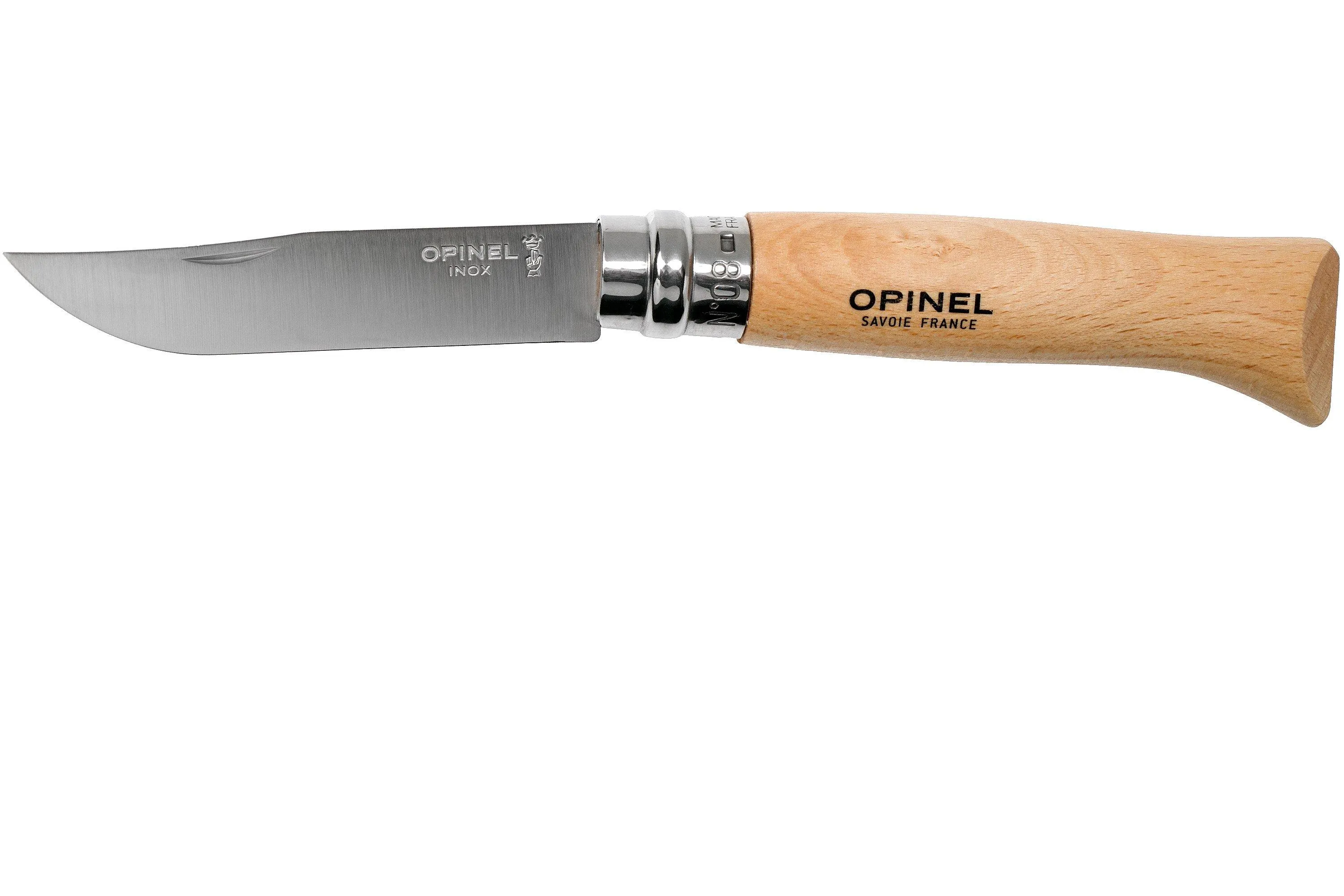 Opinel Navaja No. 08RV, acero inoxidable, longitud de la cuchilla 8,5 cm