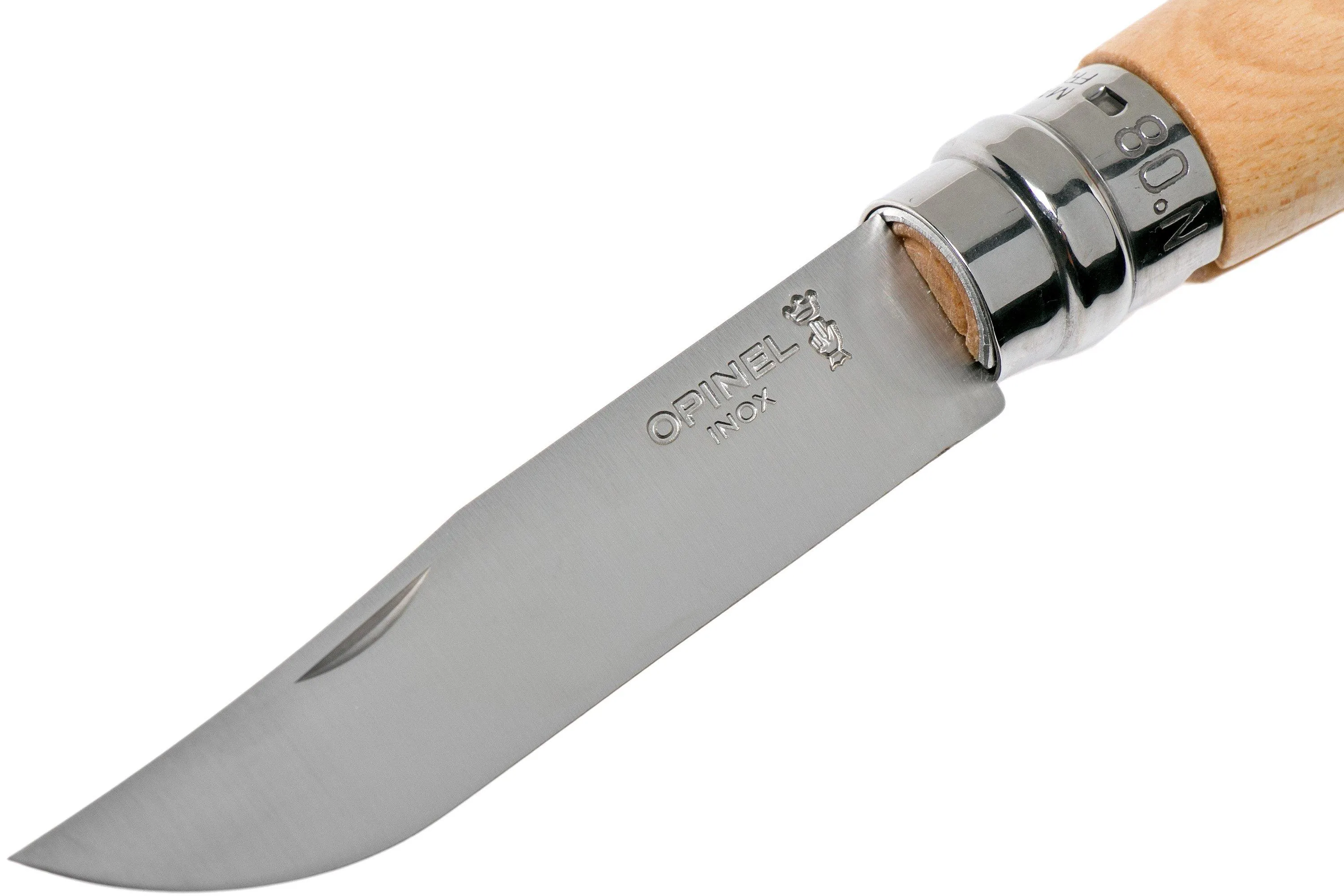 Opinel Navaja No. 08RV, acero inoxidable, longitud de la cuchilla 8,5 cm