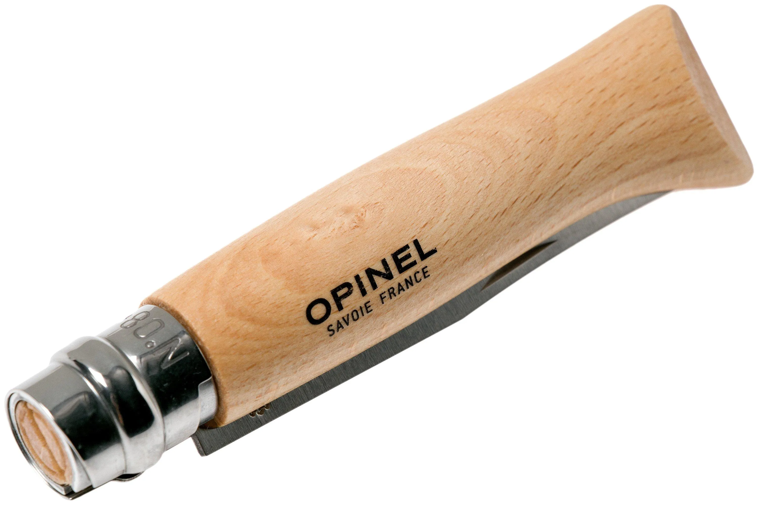 Opinel Navaja No. 08RV, acero inoxidable, longitud de la cuchilla 8,5 cm