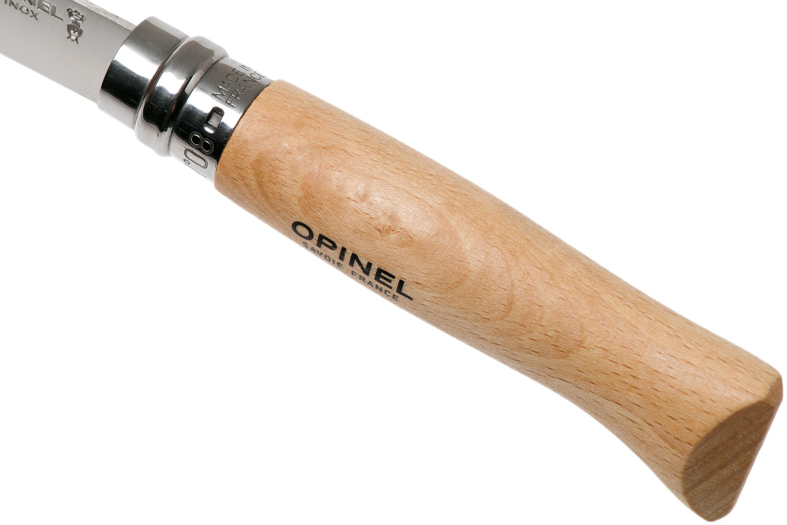 Opinel Navaja No. 08RV, acero inoxidable, longitud de la cuchilla 8,5 cm
