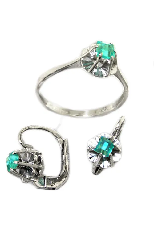Oportunidad joyeria onine conjunto oro blanco 18k y esmeraldas