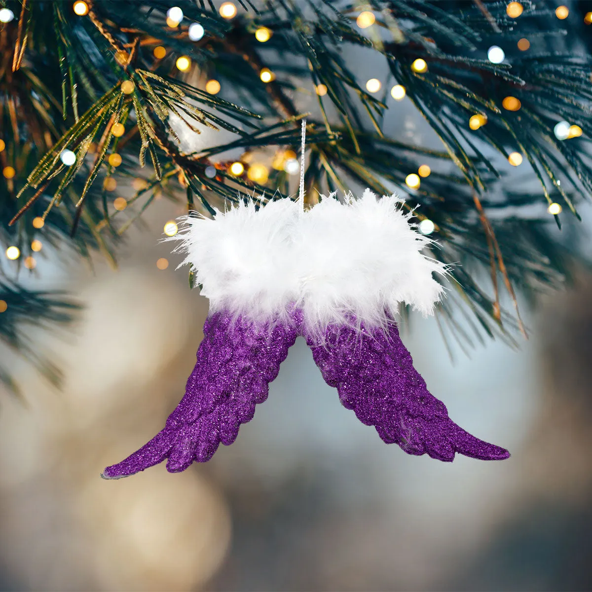 Ornamento en Forma de Alas color Morado