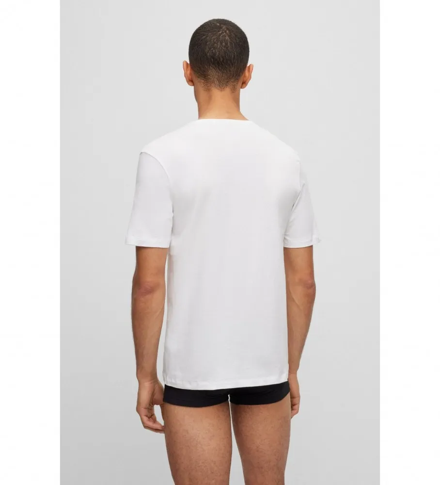 Pack 3 Camisetas Interiores de Algodón verde, blanco, negro