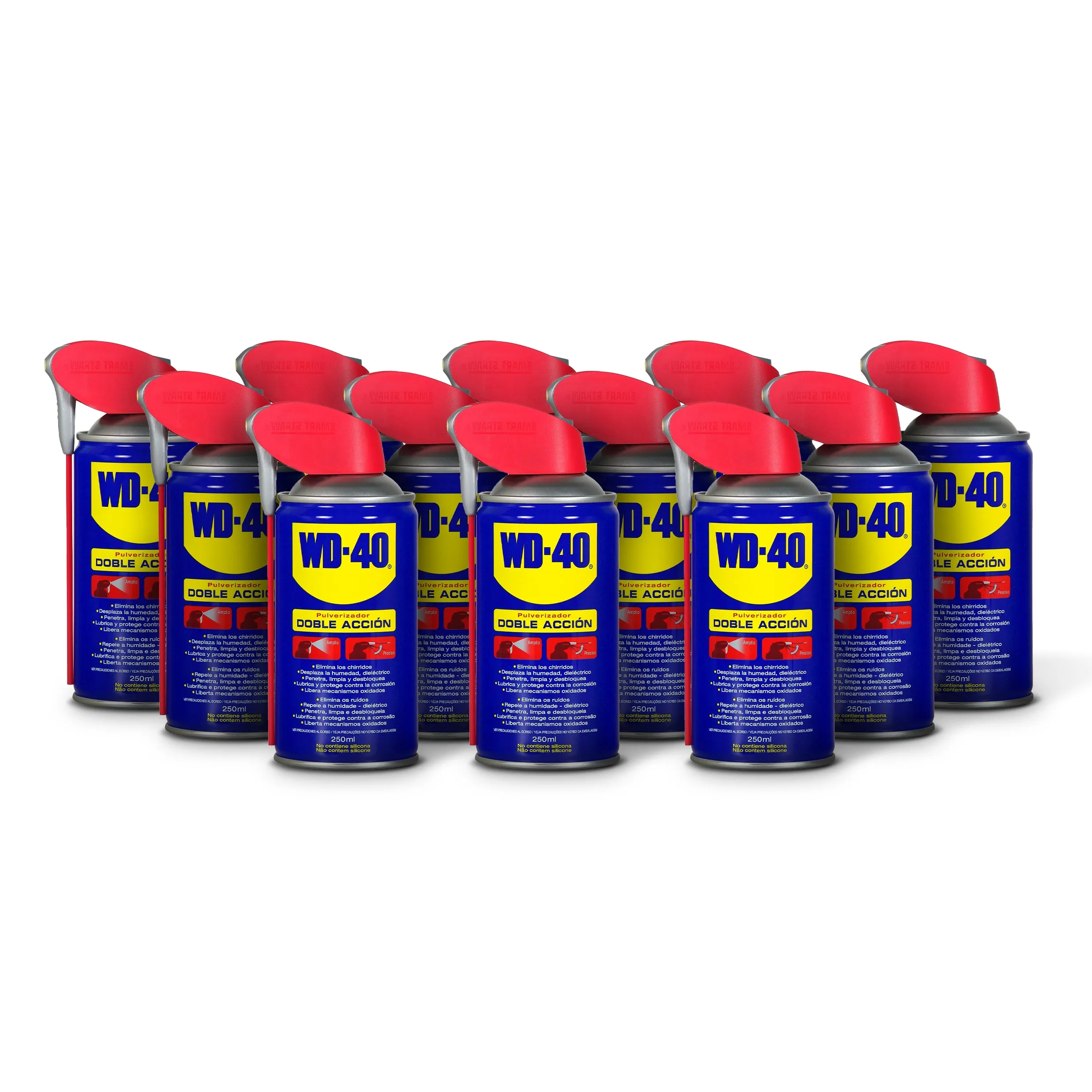 Pack de 12 unidades Aceite Spray Doble Accion Multiusos WD 40 de 250ml